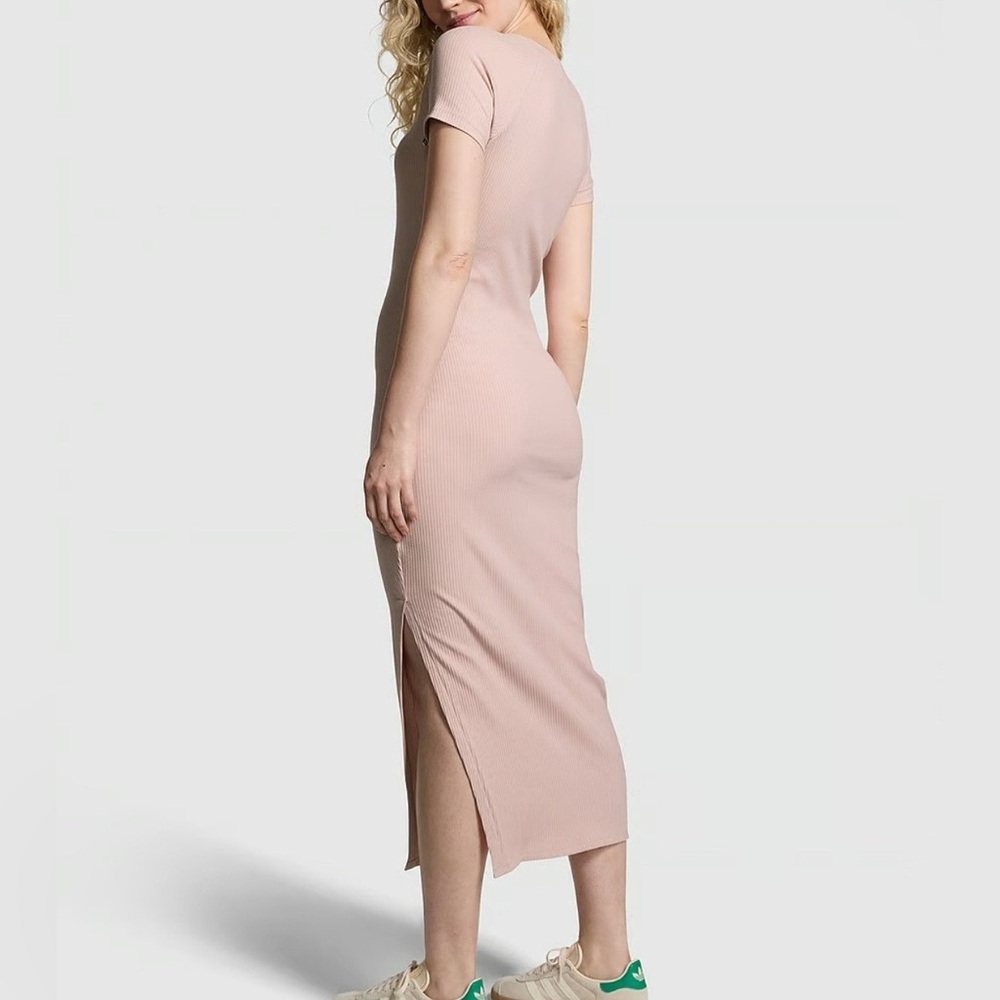 VICTORIA SECERT SHORT SLEEVE MIDI DRESS - PINK SIZE XL (NEW WITH TAGS) A18 - Picture 3 of 4